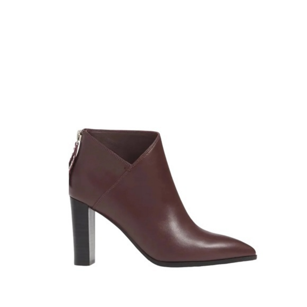 NEW Paige Kenna Burgundy Leather Pointy‎ Toe Ankle Booties